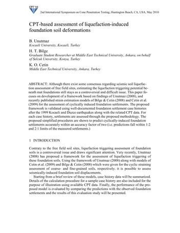 Más sobre Evaluación Basada en CPF de las Deformaciones del Suelo de Cimentación Inducidas por Licuefacción