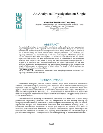 Más sobre Investigación Analítica en un Solo Pilote