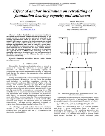 Más sobre Efecto de la Inclinación de Anclajes en la Rehabilitación de Cimentaciones