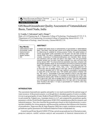 Más sobre Evaluación de la Calidad del Agua Subterránea basada en SIG de la Cuenca de Vattamalaikarai, Tamil Nadu