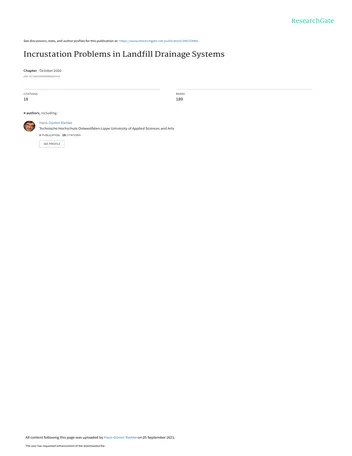 Más sobre Problemas de Incrustación en Sistemas de Drenaje de Vertederos