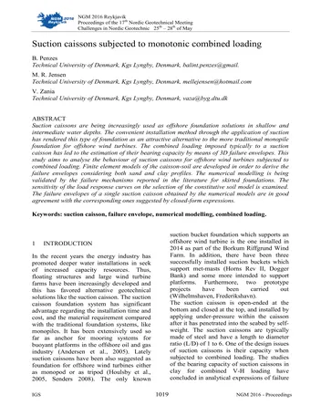 Más sobre Cajones de Succión Sujetos a Carga Combinada Monotónica